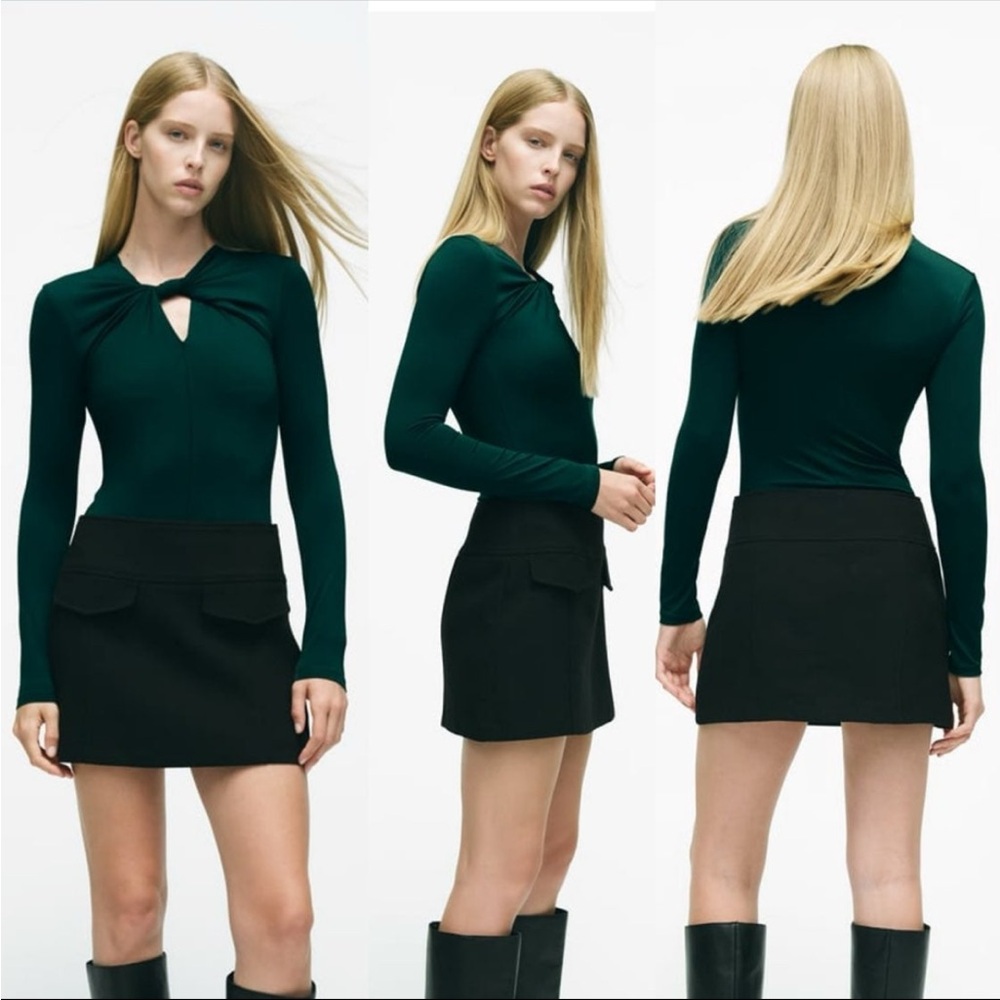 ZARA Cut Out Bodysuit With Knot size S